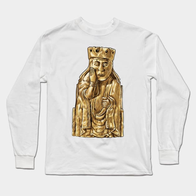 Noble Matriarch: The Lewis Chessmen Queen Design Long Sleeve T-Shirt by Holymayo Tee